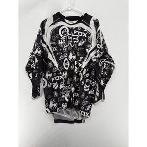 Fox Racing Blitz Motocross Jersey Mens M Logo AOP Grunge Y2K